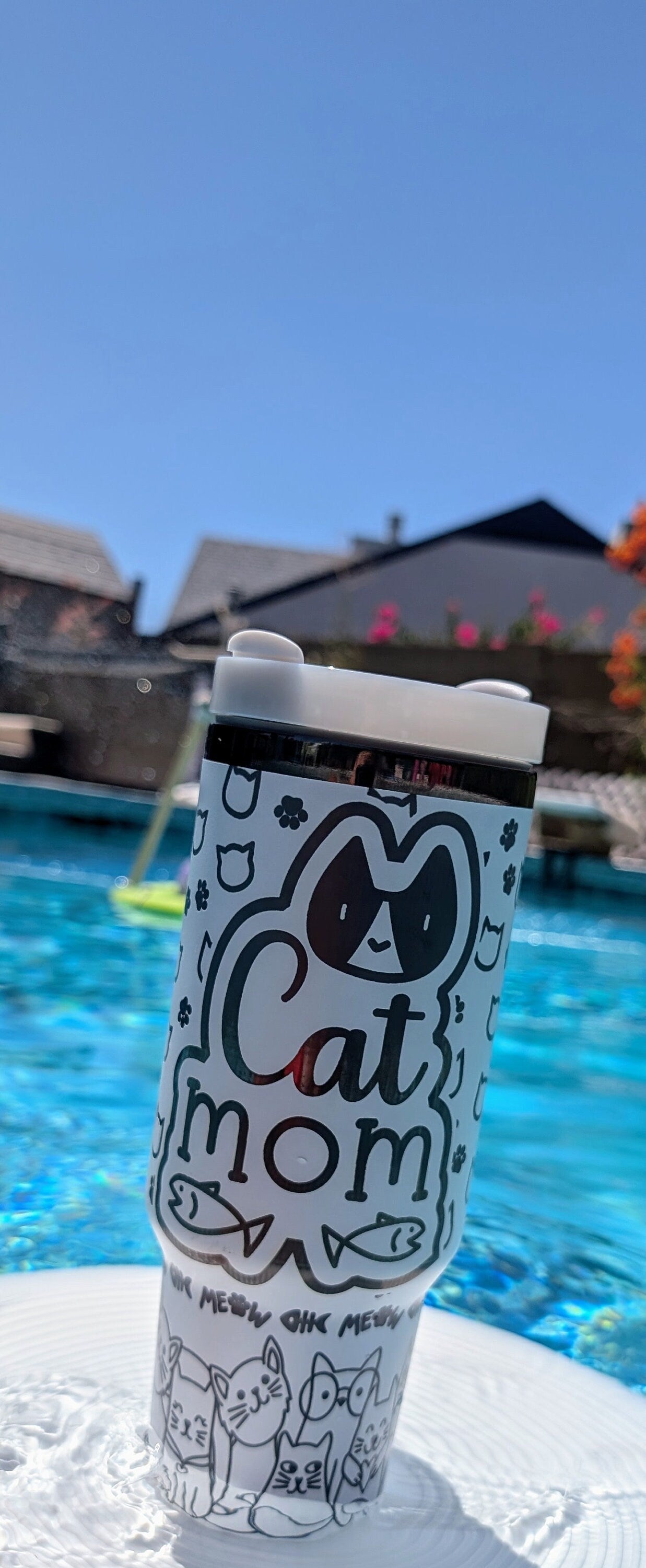 Personalized Cup | 40 oz Laser Engraved Tumbler | Insulated | Cat Mom | Cat Lover | Great gift for him or her