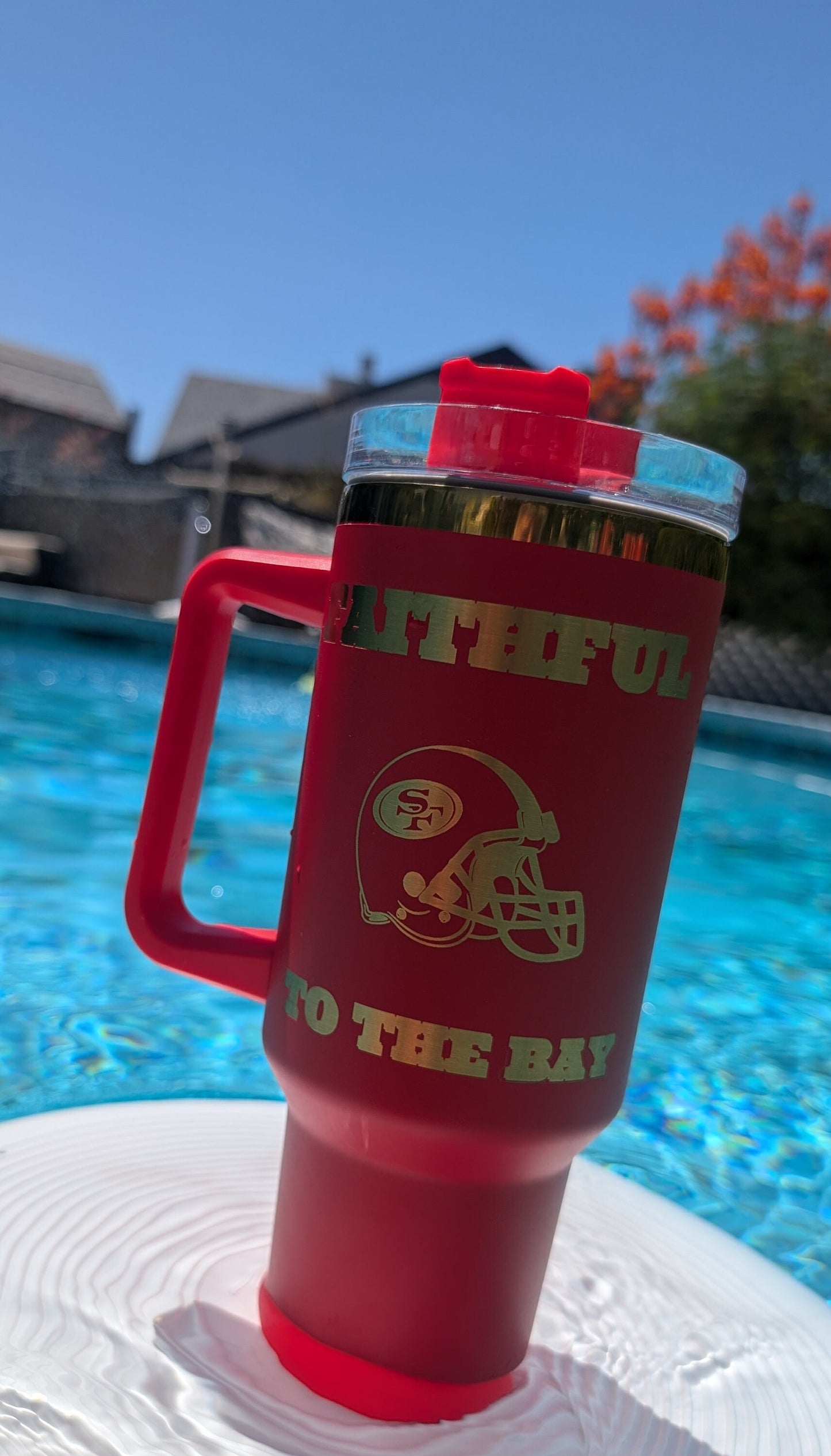 Personalized Cup | 40 oz Laser Engraved Tumbler | Insulated | San Francisco | Forty Niners | Football | Great gift for him or her